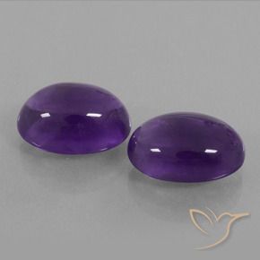 Gemas de Amatista Violeta medio natural de 12.94 ct, Ovalada, Transparente