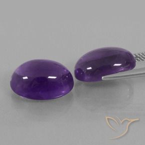 Gemas de Amatista Violeta medio natural de 12.94 ct, Ovalada, Transparente