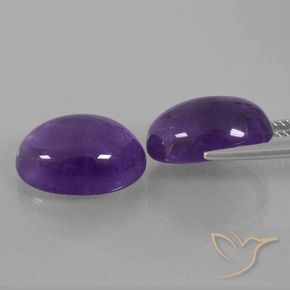 Gemas de Amatista Violeta medio natural de 12.99 ct, Ovalada, Transparente