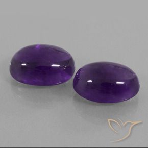 Gemas de Amatista Violeta medio natural de 13.81 ct, Ovalada, Transparente