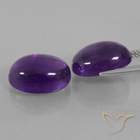 Gemas de Amatista Violeta medio natural de 13.81 ct, Ovalada, Transparente