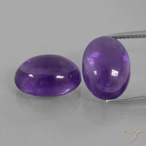12.81ctw Natural Violeta medio Amatista, Ovalada, Transparente