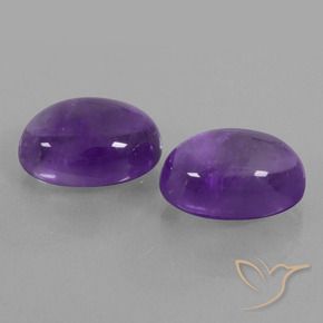 Gemas de Amatista Violeta medio natural de 13.81 ct, Ovalada, Transparente