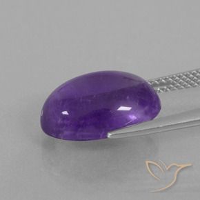Amatista Violeta claro medio natural de 6.34 ct, Ovalada, Transparente