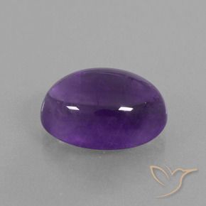 Amatista Violeta medio natural de 6.95 ct, Ovalada, Transparente
