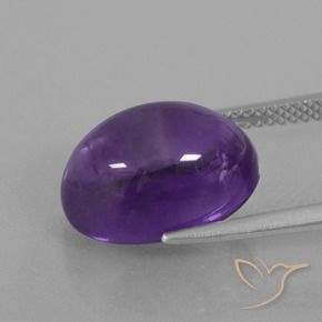 Amatista Violeta medio natural de 7.85 ct, Ovalada, Transparente