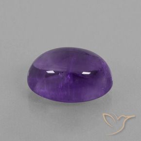 Amatista Violeta medio natural de 6.85 ct, Ovalada, Transparente