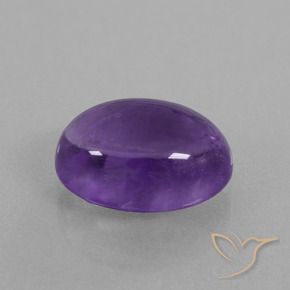 Amatista Violeta medio natural de 6.46 ct, Ovalada, Transparente