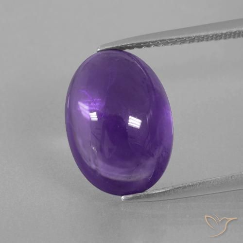 6.41ct Natural Violeta medio Amatista, Ovalada, Transparente