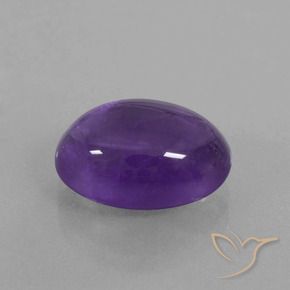 Amatista Violeta medio natural de 6.41 ct, Ovalada, Transparente