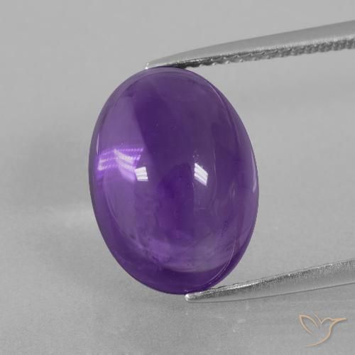 Amatista Violeta medio natural de 8.55 ct, Corte Óvalo, Transparente