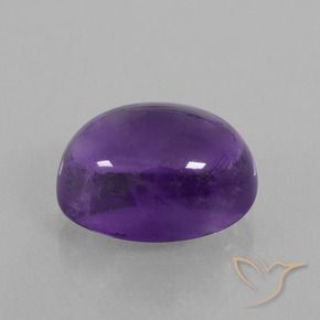 Amatista Violeta medio natural de 8.55 ct, Corte Óvalo, Transparente