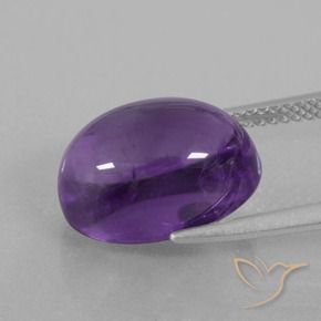 Amatista Violeta medio natural de 8.55 ct, Corte Óvalo, Transparente
