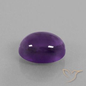 Amatista Violeta medio natural de 8.04 ct, Ovalada, Transparente