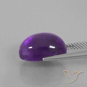 Amatista Violeta medio natural de 8.04 ct, Ovalada, Transparente