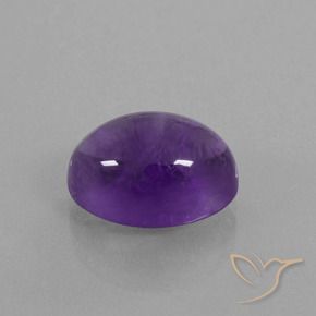 Amatista Violeta medio natural de 7.58 ct, Ovalada, Transparente