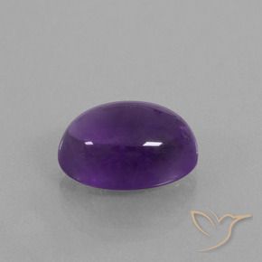 Amatista Violeta medio natural de 6.84 ct, Ovalada, Transparente