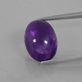 Amatista Violeta natural de 7.27 ct, Corte Óvalo, Transparente