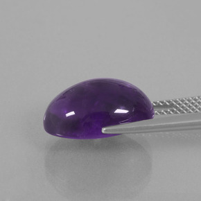 Amatista Violeta natural de 7.27 ct, Corte Óvalo, Transparente