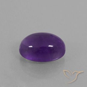 Amatista Violeta medio natural de 6.72 ct, Ovalada, Transparente