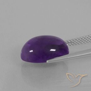 Amatista Violeta medio natural de 6.72 ct, Ovalada, Transparente