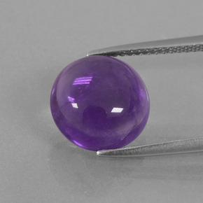 Amatista Violeta medio natural de 4.79 ct, Corte Redondo, Transparente