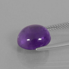 Amatista Violeta medio natural de 4.79 ct, Corte Redondo, Transparente