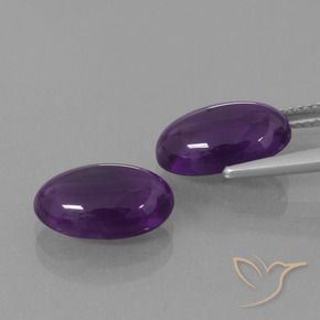 Gemas de Amatista Violeta rojizo natural de 6.38 ct, Ovalada, Transparente