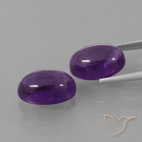 Gemas de Amatista Violeta rojizo natural de 8.44 ct, Ovalada, Transparente