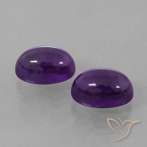 Gemas de Amatista Violeta medio natural de 9.85 ct, Ovalada, Transparente