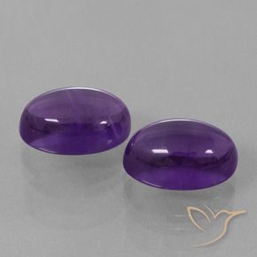 Gemas de Amatista Violeta medio natural de 8.84 ct, Ovalada, Transparente