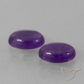 Gemas de Amatista Violeta medio natural de 6.76 ct, Ovalada, Transparente