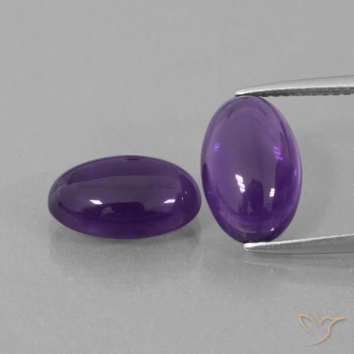 6.43ctw Natural Violeta medio Amatista, Ovalada, Transparente