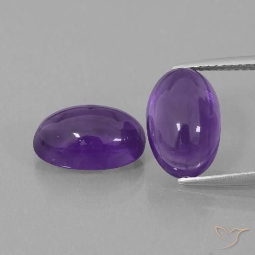 8.14ctw Natural Violeta medio Amatista, Ovalada, Transparente