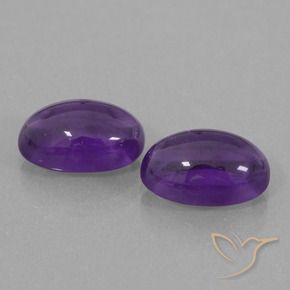 Gemas de Amatista Violeta medio natural de 8.14 ct, Ovalada, Transparente