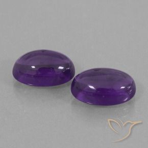 Gemas de Amatista Violeta medio natural de 7.54 ct, Ovalada, Transparente