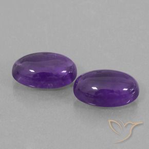 Gemas de Amatista Violeta claro medio natural de 7.09 ct, Ovalada, Transparente
