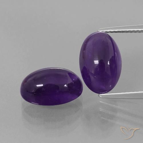 8.72ctw Natural Violeta oscuro Amatista, Ovalada, Transparente