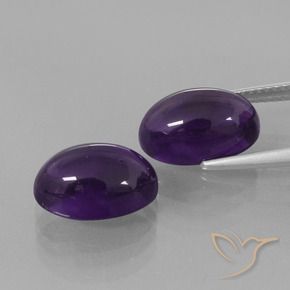 Gemas de Amatista Violeta oscuro natural de 8.72 ct, Ovalada, Transparente