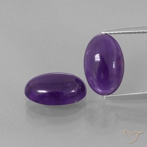 5.71ctw Natural Violeta oscuro Amatista, Ovalada, Transparente