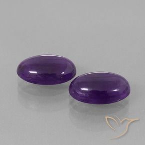 Gemas de Amatista Violeta oscuro natural de 5.71 ct, Ovalada, Transparente