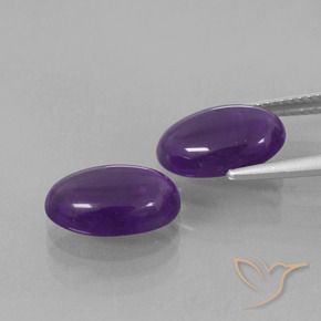 Gemas de Amatista Violeta oscuro natural de 5.71 ct, Ovalada, Transparente