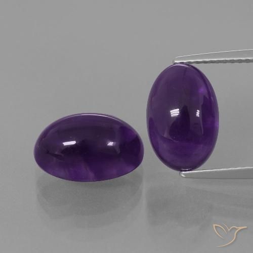 9.17ctw Natural Violeta oscuro Amatista, Ovalada, Transparente