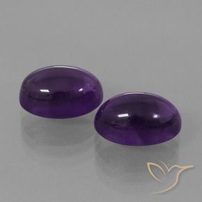 Gemas de Amatista Violeta oscuro natural de 9.17 ct, Ovalada, Transparente