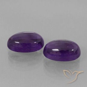 Gemas de Amatista Violeta medio natural de 7.90 ct, Ovalada, Transparente