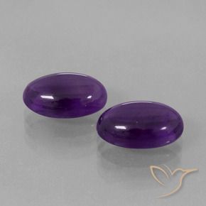 Gemas de Amatista Violeta oscuro natural de 6.49 ct, Ovalada, Transparente
