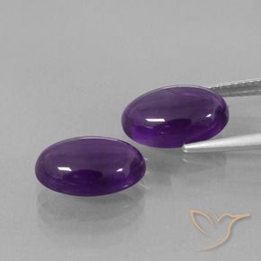 Gemas de Amatista Violeta oscuro natural de 6.49 ct, Ovalada, Transparente