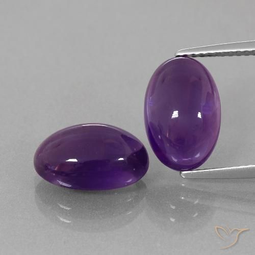 8.04ctw Natural Violeta oscuro Amatista, Ovalada, Transparente