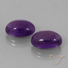 Gemas de Amatista Violeta oscuro natural de 8.04 ct, Ovalada, Transparente
