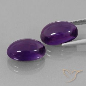 Gemas de Amatista Violeta oscuro natural de 8.04 ct, Ovalada, Transparente